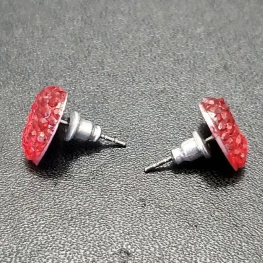 Sparkly pink heart earrings